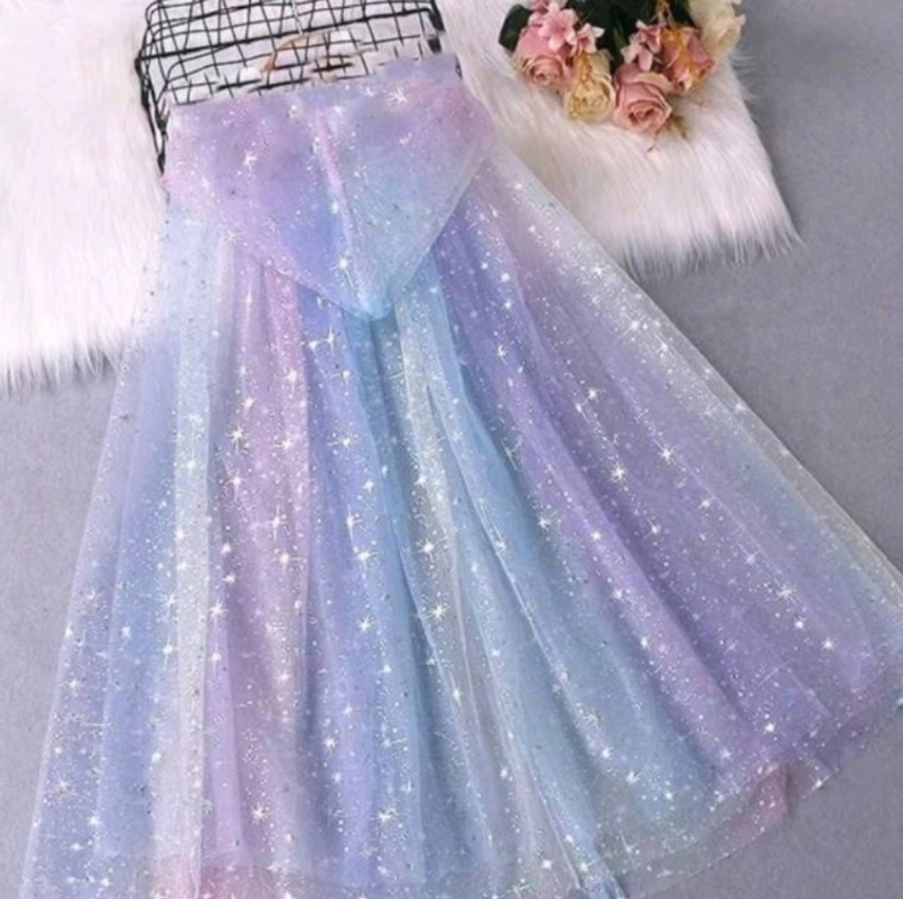 Sparkling Pastel Tulle Cloak